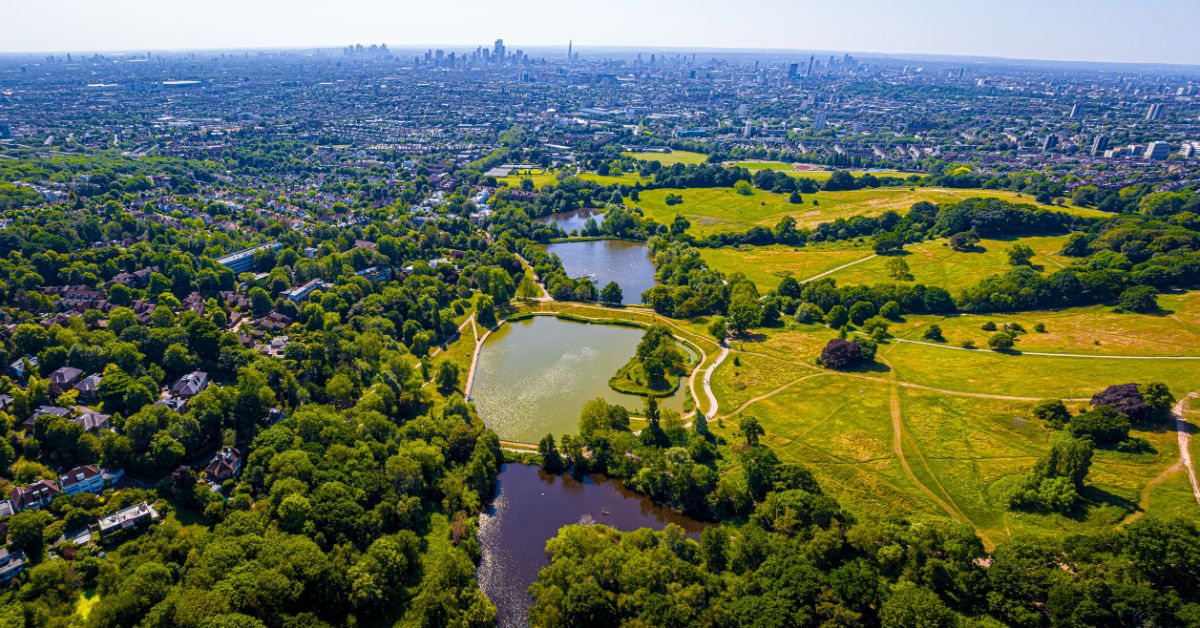 Aerial view of Hampstead Heath