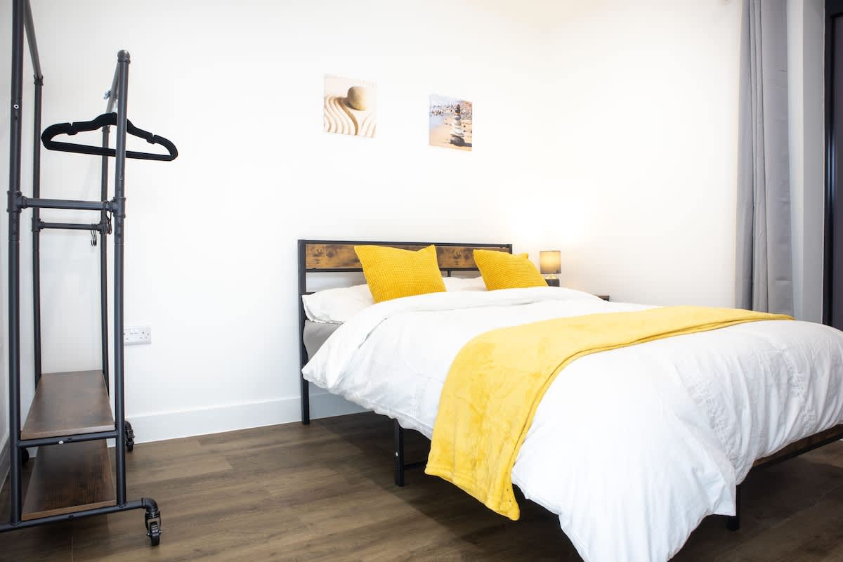 Bright bedroom in a Brighton aparthotel