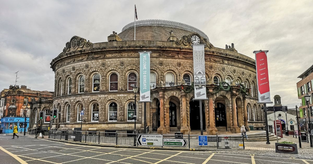 Exterior view of the Leeds Corn Exchange