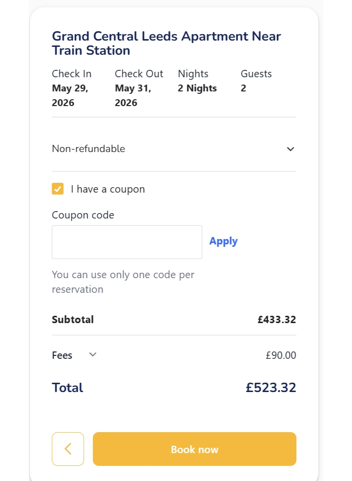 Apply coupon code at checkout